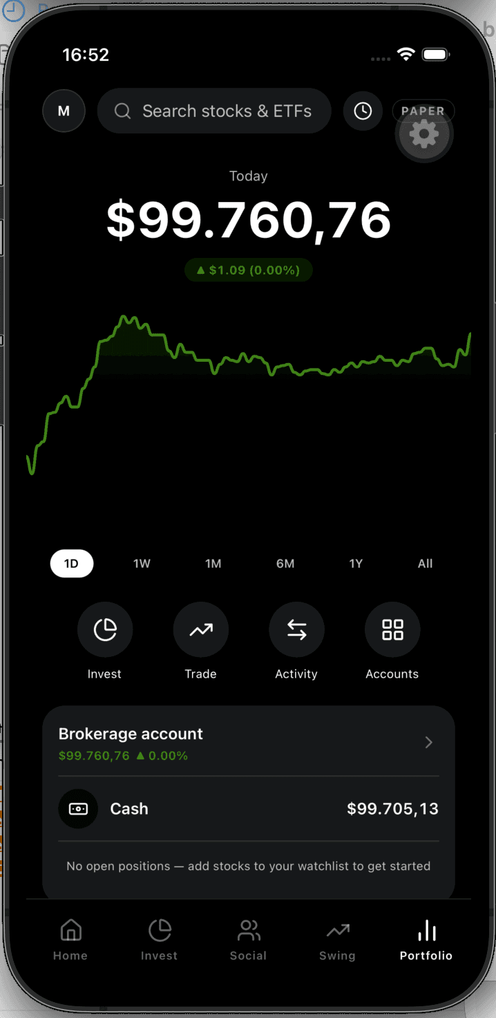 Plutheia portfolio overview across connected broker accounts