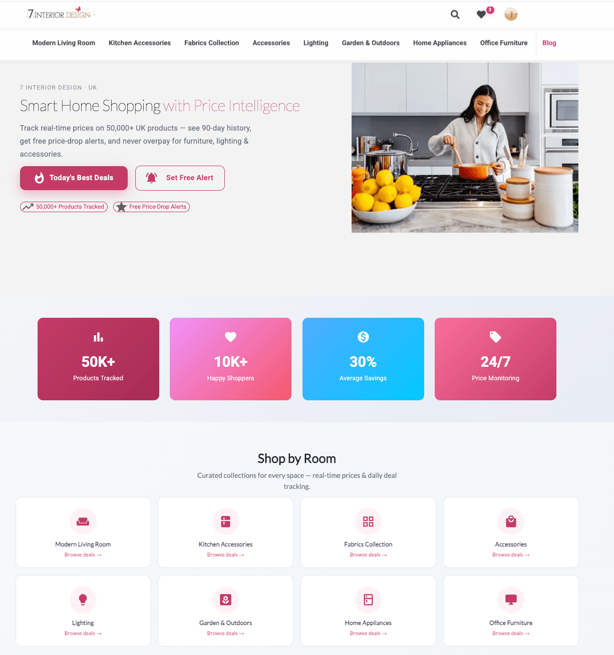 7interiordesign — AI-assisted content & price-comparison at scale